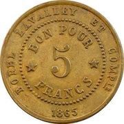 5 Francs Borel Lavalley reverse image