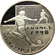 500 Afghanis 1998 FIFA World Cup France, Afghanistan, 1996 reverse image