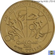 1 Dollar - Elizabeth II 4th Portrait - XXI Commonwealth Games, Australia, 2018 reverse image