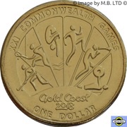 1 Dollar - Elizabeth II 4th Portrait - XXI Commonwealth Games, Australia, 2018 reverse image