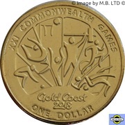 1 Dollar - Elizabeth II 4th Portrait - XXI Commonwealth Games, Australia, 2018 reverse image