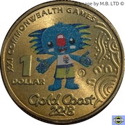 1 Dollar - Elizabeth II 4th Portrait - Commonwealth Games-Borobi Mascot, Australia, 2018 reverse image