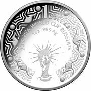 1 Dollar - Elizabeth II 4th Portrait - 2018 FIFA World Cup Russia - Silver Proof, Australia, 2018 reverse image