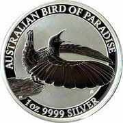 1 Dollar - Elizabeth II 4th Portrait - Bird of Paradise, Australia, 2018 reverse image