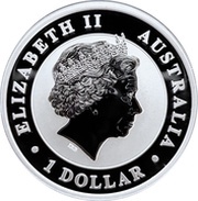 1 Dollar - Elizabeth II 4th Portrait - Australian Emu - Silver Bullion Coin obverse image