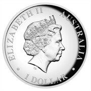 1 Dollar - Elizabeth II 4th Portrait - Australia Silver Kangaroo obverse image