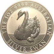 1 Dollar - Elizabeth II 4th Portrait - Australian Silver Swan, Australia, 2018 reverse image