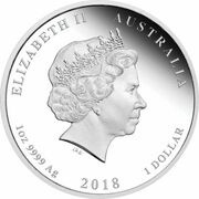 1 Dollar - Elizabeth II 4th Portrait - 65th Anniversary Coronation - Silver Proof obverse image