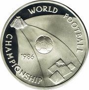 5 Pounds World Football Championship, Egypt, 1986 reverse image
