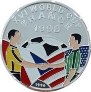 500 Afghanis 1998 FIFA World Cup France, Afghanistan, 1996 reverse image