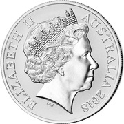 1 Dollar - Elizabeth II 4th Portrait - Silver Kangaroo obverse image