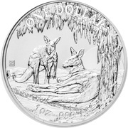 1 Dollar - Elizabeth II 4th Portrait - Silver Kangaroo, Australia, 2018 reverse image