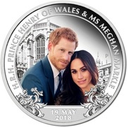 1 Dollar - Elizabeth II 4th Portrait - Royal Wedding 2018 - Silver Proof, Australia, 2018 reverse image
