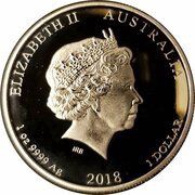 1 Dollar - Elizabeth II 4th Portrait - Year of the Dog - Silver Bullion Coin obverse image