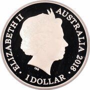 1 Dollar - Elizabeth II 4th Portrait - Year of the Dog - Silver Proof obverse image