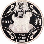 1 Dollar - Elizabeth II 4th Portrait - Year of the Dog - Silver Proof, Australia, 2018 reverse image