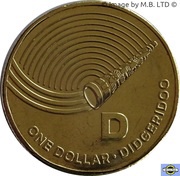 1 Dollar - Elizabeth II 4th Portrait - The Great Aussie Coin Hunt - Letter D, Australia, 2019 reverse image