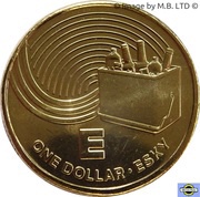 1 Dollar - Elizabeth II 4th Portrait - The Great Aussie Coin Hunt - Letter E, Australia, 2019 reverse image