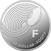 1 Dollar - Elizabeth II 4th Portrait - The Great Aussie Coin Hunt - Letter F - Silver Proof, Australia, 2019 reverse image