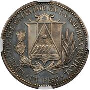 1 Peso Pattern, El Salvador, 1861 reverse image