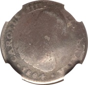 1 Real Type V Countermark, El Salvador, 1868 reverse image