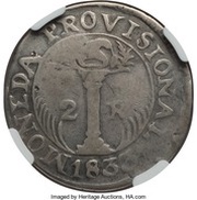 2 Reales SAP - Counter-marked coinage, El Salvador, 1836 reverse image