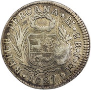 2 Reales Type III Countermark, El Salvador, 1840 reverse image