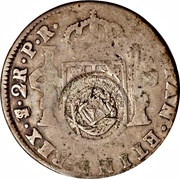 2 Reales Type V Countermark obverse image
