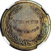20 Centavos Pattern, El Salvador, 1892 reverse image