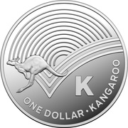 1 Dollar - Elizabeth II 4th Portrait - The Great Aussie Coin Hunt - Letter K - Silver Proof, Australia, 2019 reverse image
