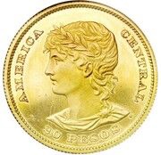 20 Pesos Pattern, El Salvador, 1892 reverse image