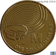 1 Dollar - Elizabeth II 4th Portrait - The Great Aussie Coin Hunt - Letter M, Australia, 2019 reverse image