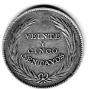 25 Centavos, El Salvador, 1912 reverse image