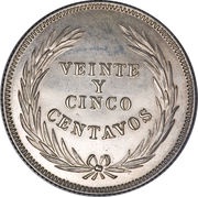 25 Centavos, El Salvador, 1914 reverse image