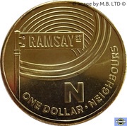 1 Dollar - Elizabeth II 4th Portrait - The Great Aussie Coin Hunt - Letter N, Australia, 2019 reverse image