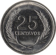 25 Centavos, El Salvador, 1993-2000 reverse image