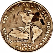 100 Colones Independence reverse image