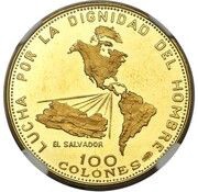 100 Colones Pattern reverse image