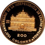 200 Colones Independence reverse image
