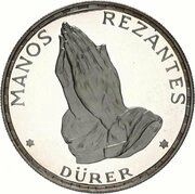 50 Pesetas Guineanas Dürer's Praying Hands reverse image