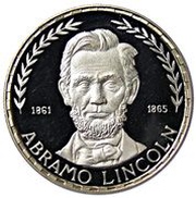 75 Pesetas Guineanas Abraham Lincoln reverse image