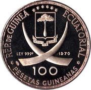 100 Pesetas Guineanas Dürer's Praying Hands obverse image