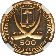 500 Pesetas Guineanas Abraham Lincoln obverse image
