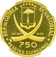 750 Pesetas Guineanas Rome obverse image