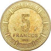 5 Francos CFA reverse image