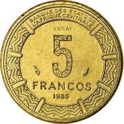 5 Francos CFA ESSAI reverse image