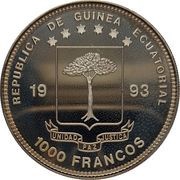 1000 Francos CFA Tyrannosaurus Rex obverse image