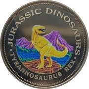 1000 Francos CFA Tyrannosaurus Rex reverse image