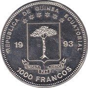 1000 Francos CFA Plateosaurus obverse image