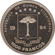 1000 Francos CFA Diplodocus obverse image